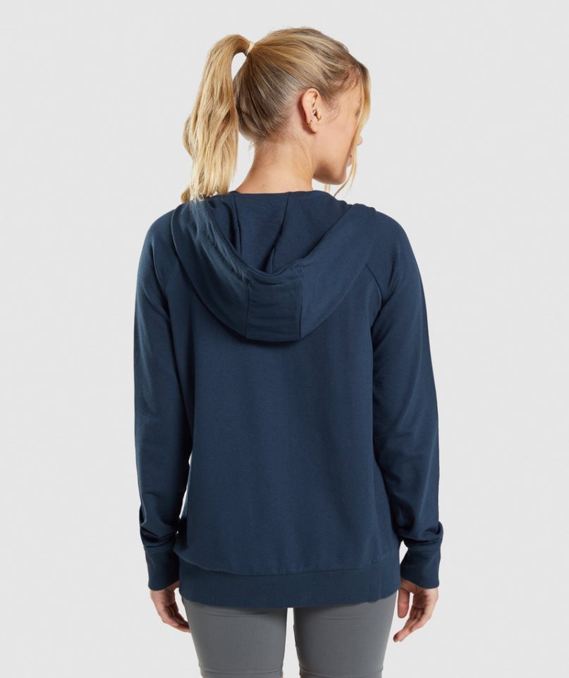 Women's Gymshark Training Zip Hoodie Navy | CA 60DA18